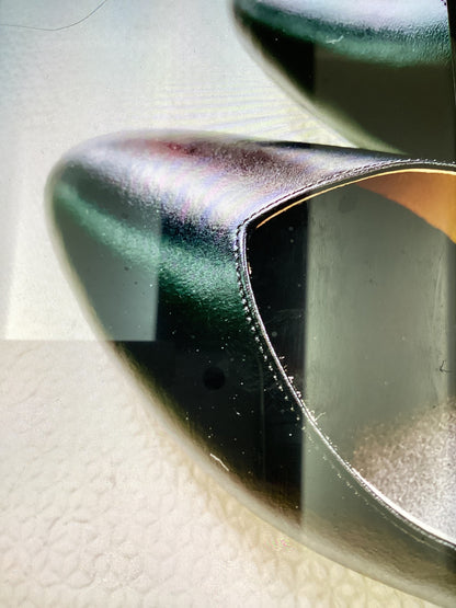 黒オリジナルシューズ　ピアノ用ベルト付き【3E幅広特注】No.48206-3E