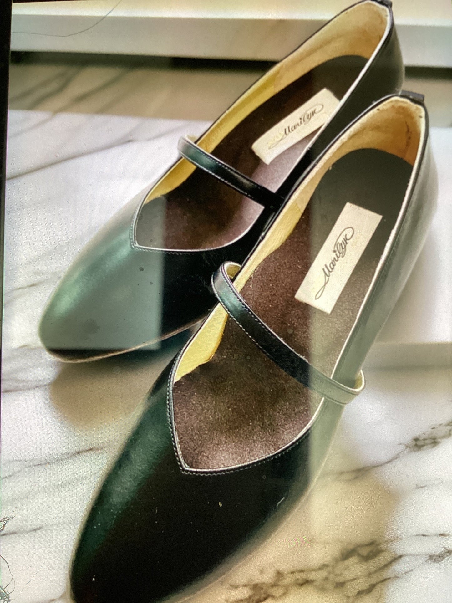 黒オリジナルシューズ　ピアノ用ベルト付き【3E幅広特注】No.48206-3E