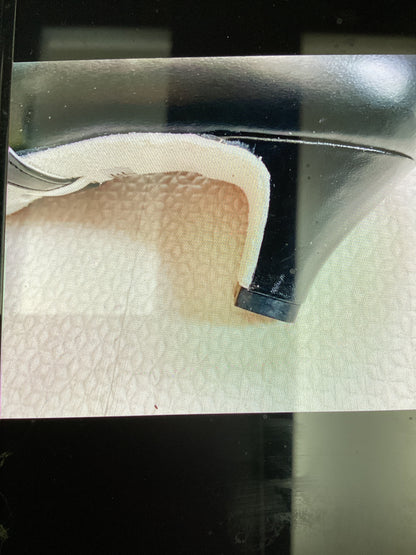 黒オリジナルシューズ　ピアノ用ベルト付き【3E幅広特注】No.48206-3E